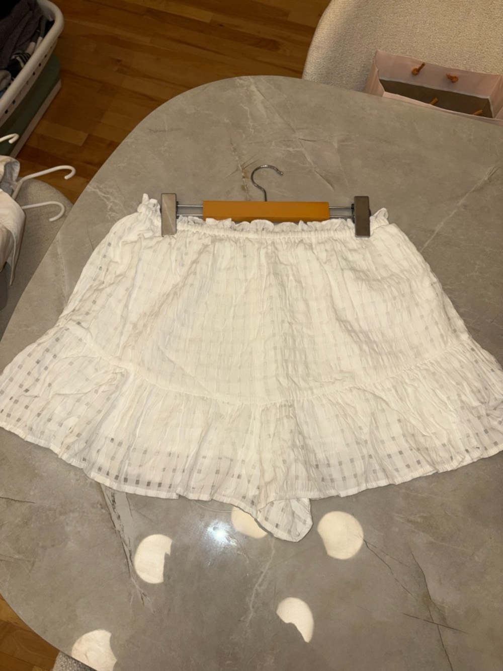 White Tiered Ruffle Women's Shorts